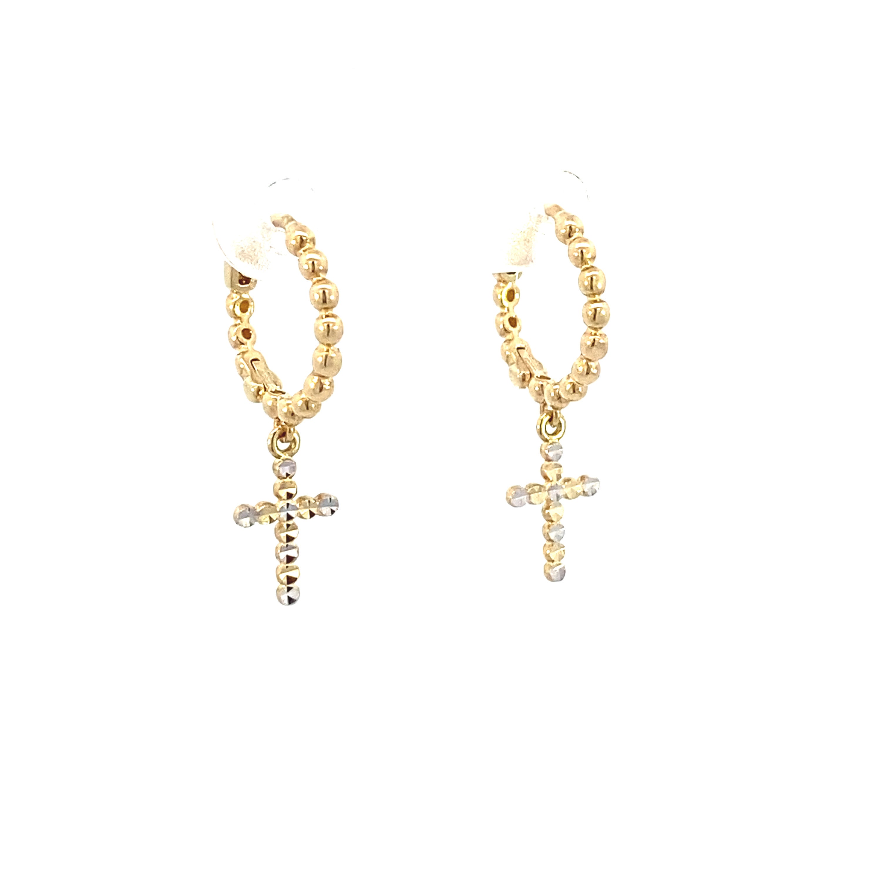 14K Gold Beads Hoops Cross Luby Mayaguez Mall