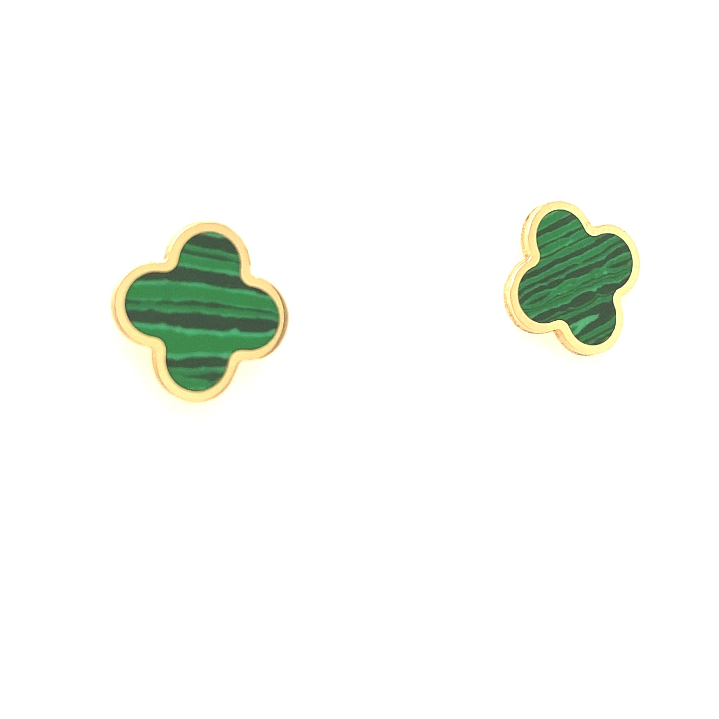 14K Gold Malachite Stud Earring | Luby Gold Collection | Luby