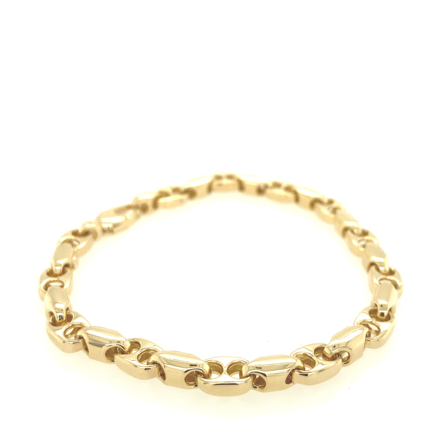14K Gold Puff Fancy Link Bracelet | Luby Gold Collection | Luby