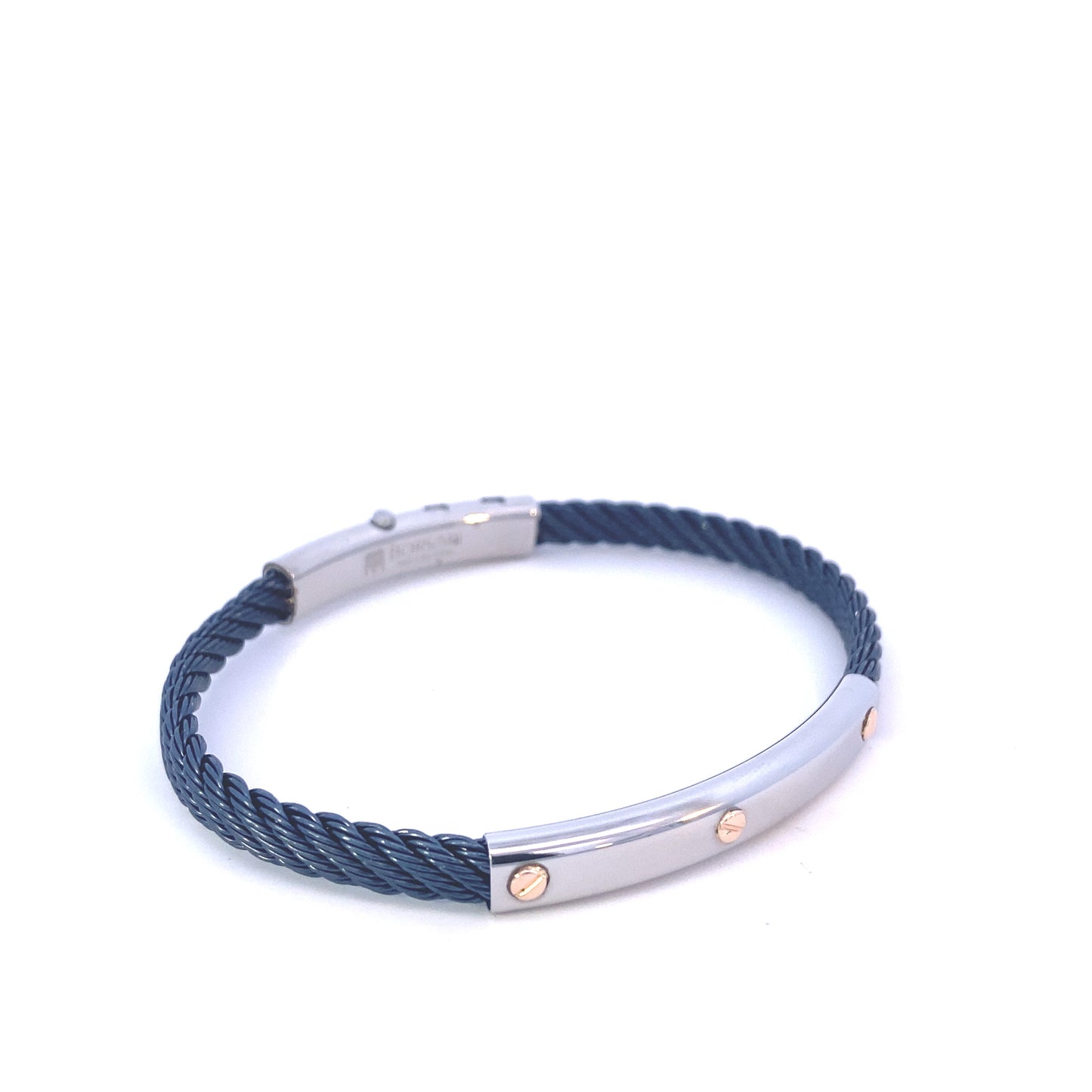 Steel Bangle/18k Rose Gold Screw Element | BORSARI | Luby