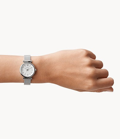 Carlie Three-Hand Stainless Steel Watch | Fossil | Luby