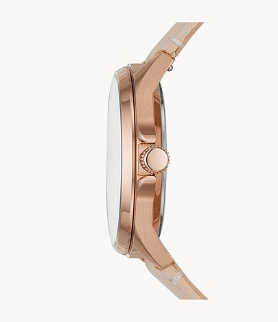 Sadie Multifunction Blush Leather Watch | Fossil | Luby