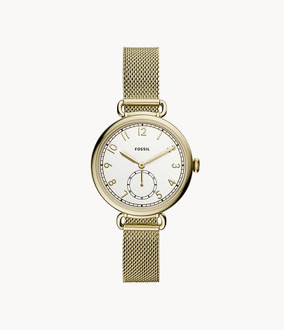 Josey Three-Hand Gold-Tone Stainless Steel Watch | Fossil | Luby