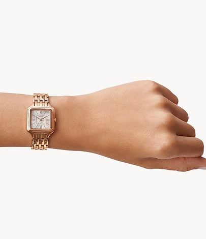 Raquel Three-Hand Rose Gold-Tone Stainless Steel Watch | Fossil | Luby