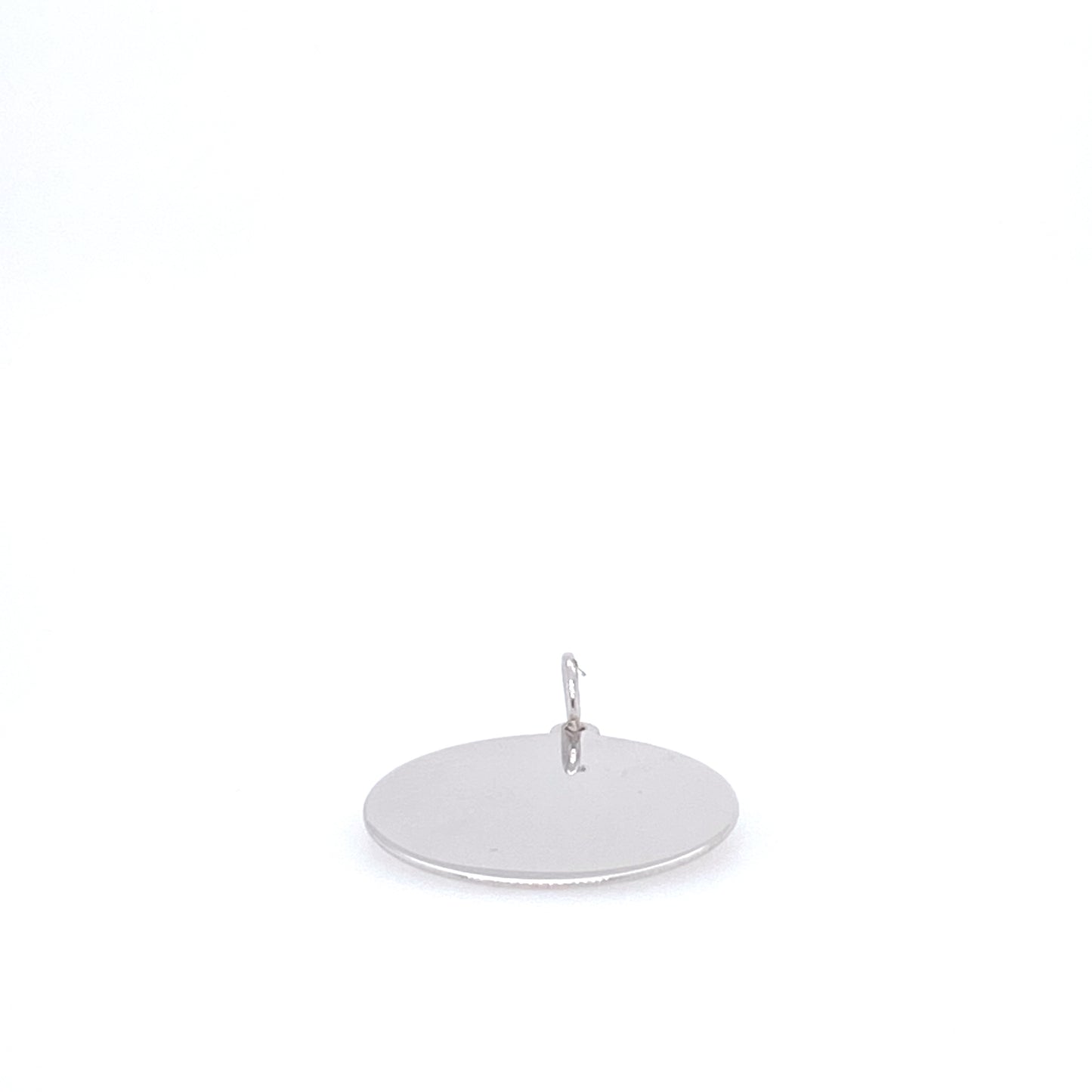 14K Round Plate White Gold Pendant | Luby Gold Collection | Luby