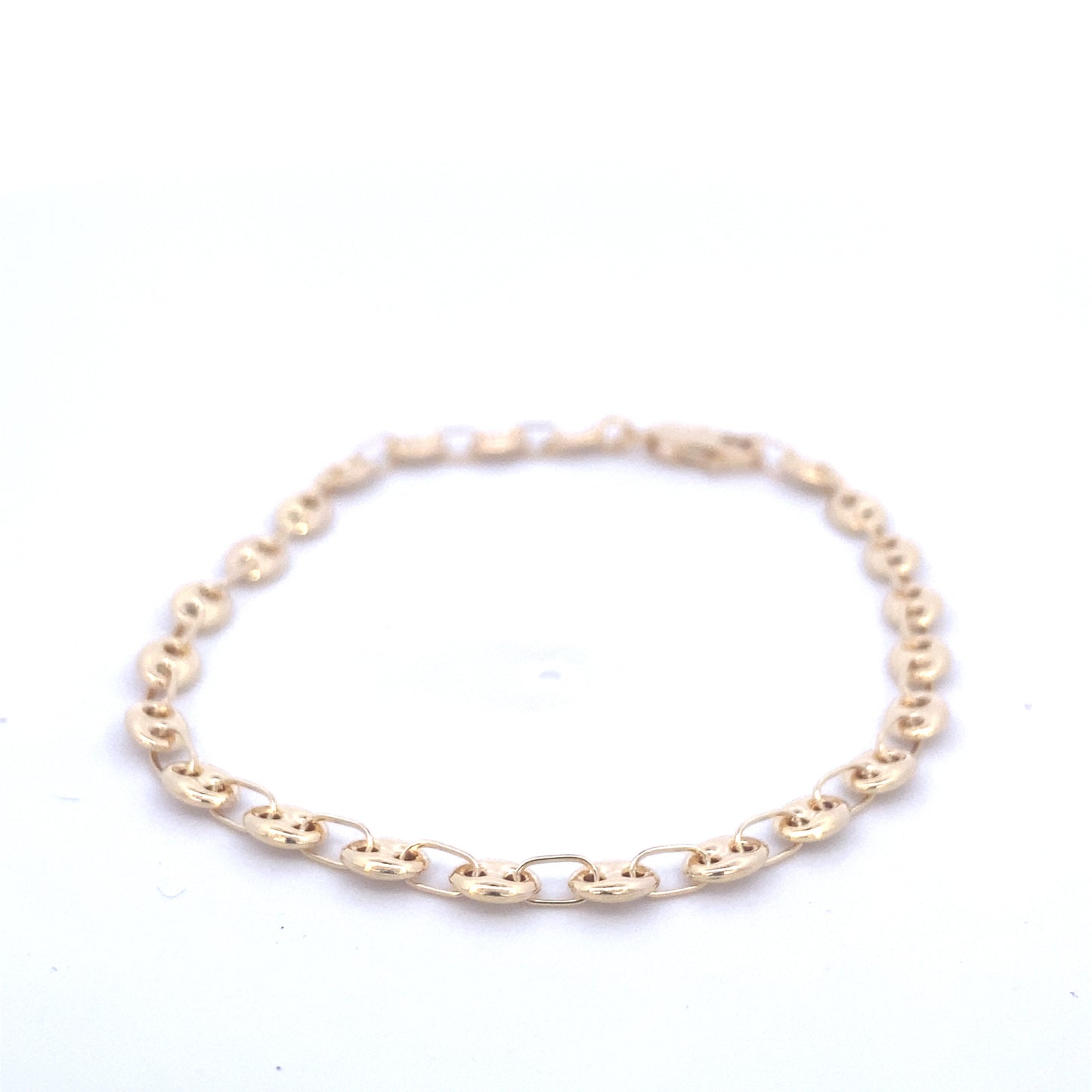 14K Gold Small Puff Link Bracelet | Luby Gold Collection | Luby