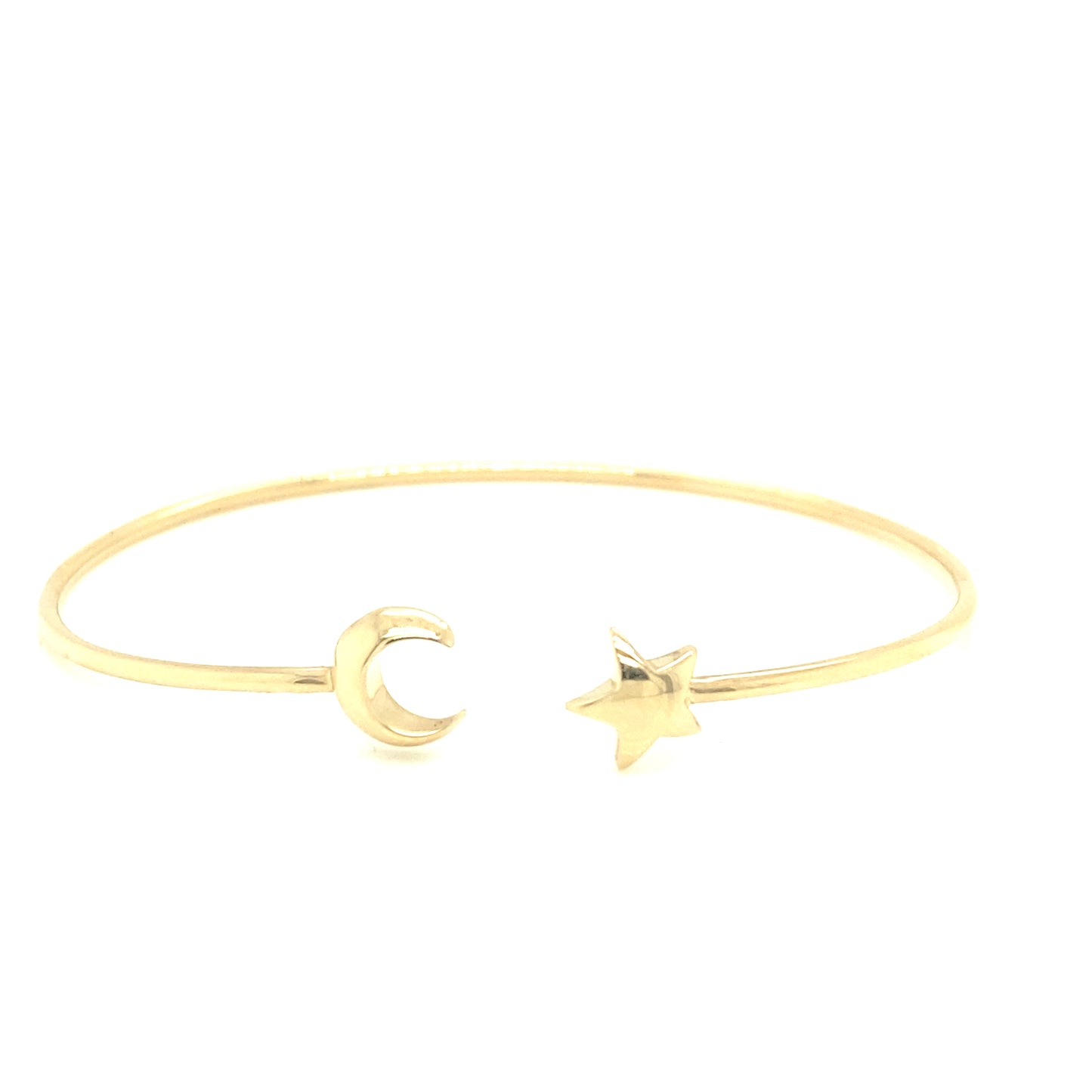 14K MOON AND STAR BANGLE | Luby Gold Collection | Luby