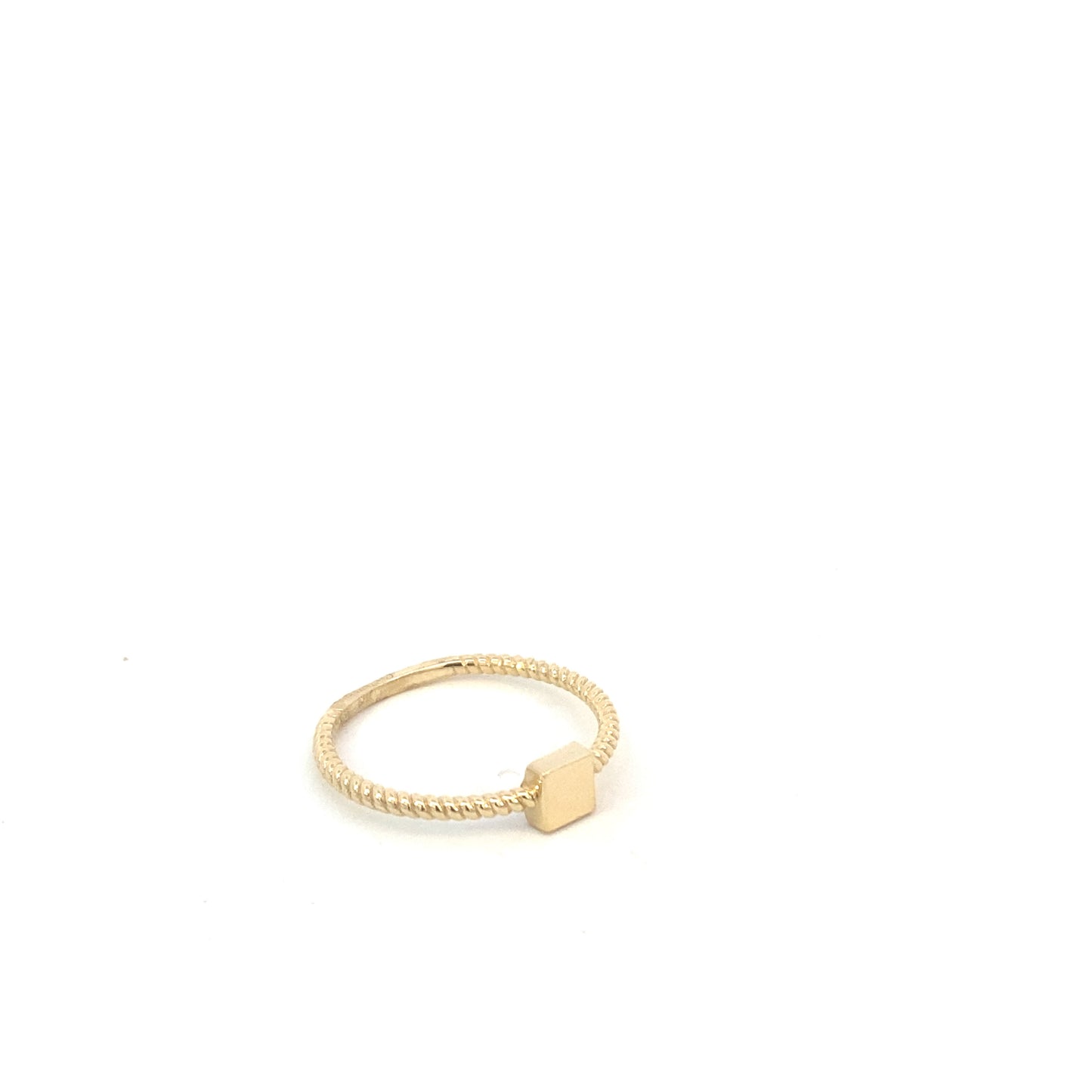 14K Gold Twist Ring with Square Shape | Luby Gold Collection | Luby