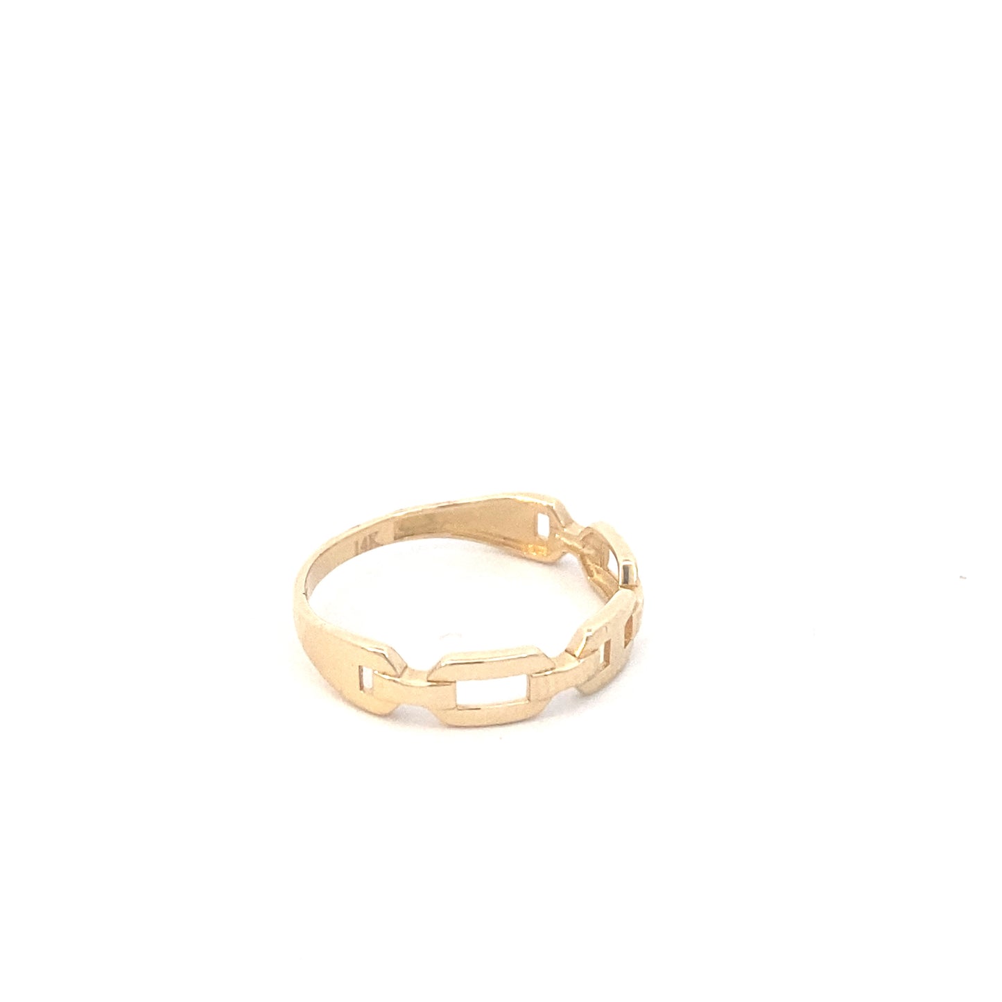 14K Gold Flat Link Ring | Luby Gold Collection | Luby