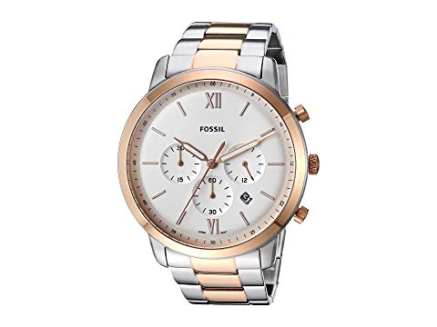 Neutra Chronograph Watch (Silver/Rose-Gold) | Fossil | Luby