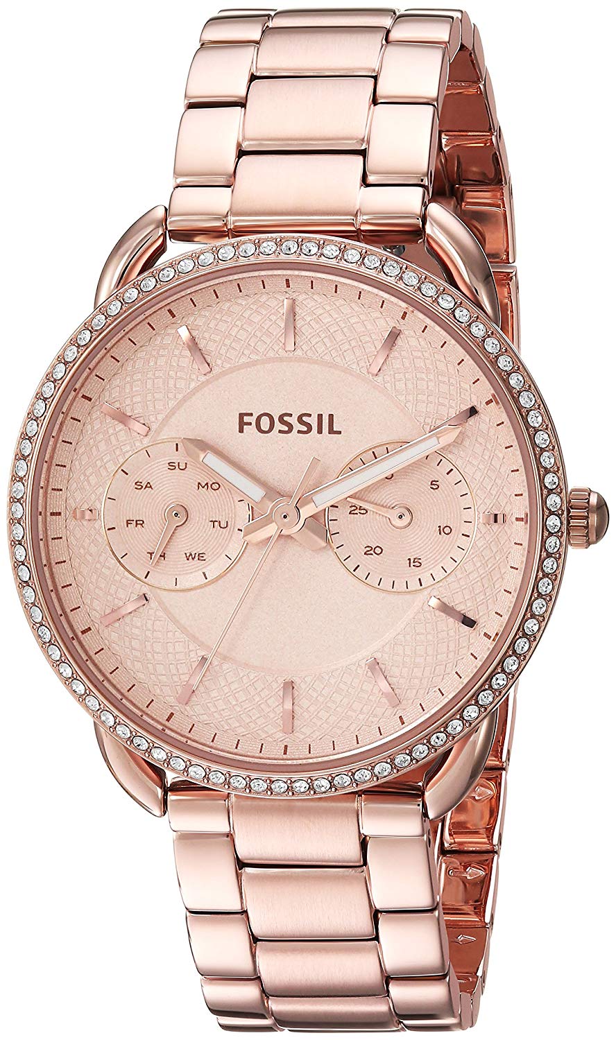 Tailor Multifunction Rose Gold-Tone Stainless Steel Watch | Fossil | Luby
