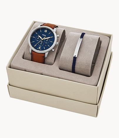 Neutra Chronograph Luggage Leather Watches | Fossil | Luby