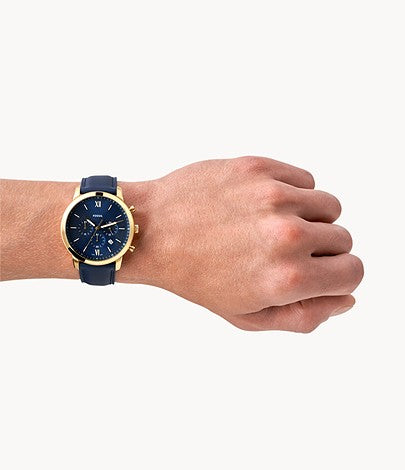 Neutra Chronograph Navy Leather Watch | Fossil | Luby