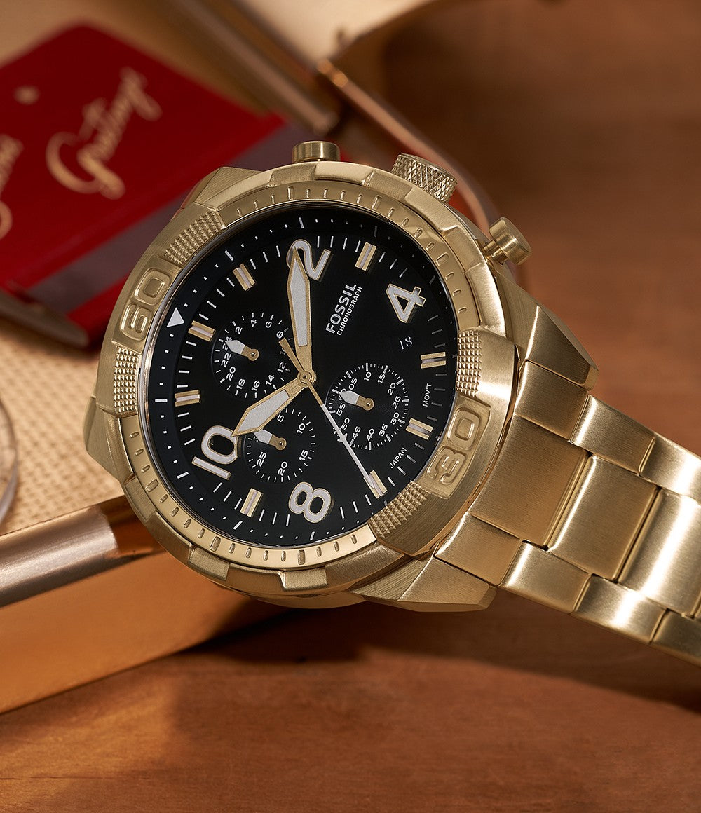 Bronson Chronograph Gold-Tone Watch | Fossil | Luby