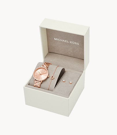 Ladies' Pyper Watch and Bracelet Set (Rose-Gold) | Michael Kors | Luby