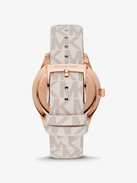 Oversized Runway Dive Pavé Rose Gold-Tone and Logo Watch | Michael Kors | Luby