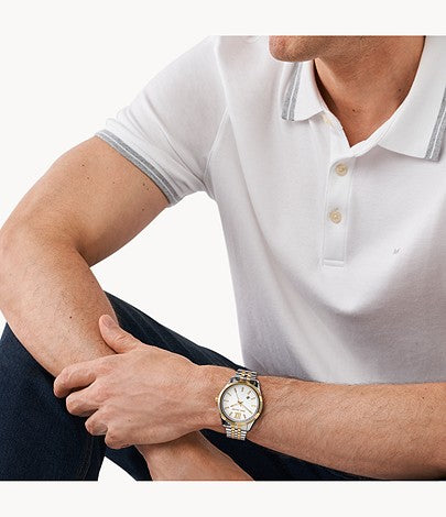 Lexington Three-Hand Two-Tone Stainless Steel Watch | Michael Kors | Luby