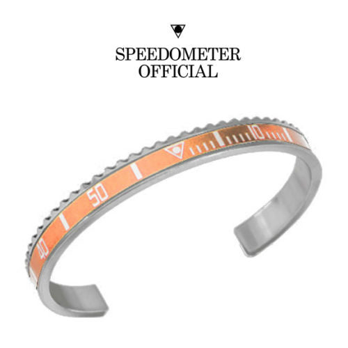 Speedometer Official Classic Steel Bangle Bracelet (Silver/Orange) | Speedometer | Luby