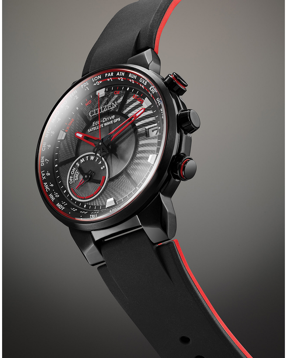 Satellite Wave GPS Freedom (Black-Red) | Citizen | Luby
