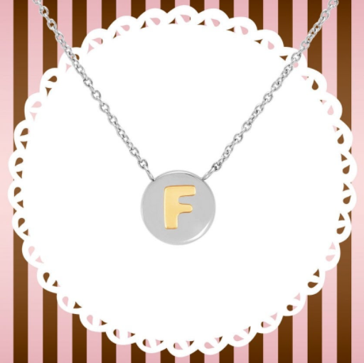 Letter F Silver & Gold Necklace | Nomination Italy | Luby