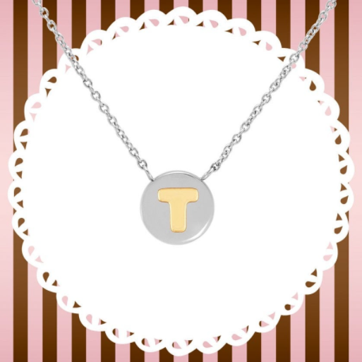 Letter T Silver & Gold Necklace | Nomination Italy | Luby