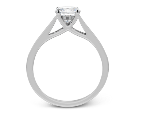 Zeghani The Solitaire Wedding Band 14K White Gold | Zeghani | Luby