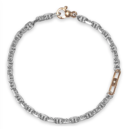 SILVER AND RUTHENIUM BRACELET WITH ROSE-GOLD PLATED ELEMENT | BORSARI | Luby
