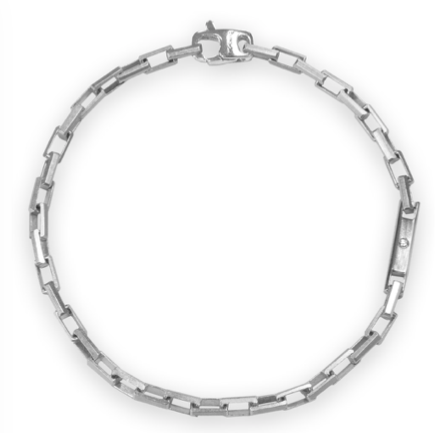 RHODIUM SILVER BRACELET WITH SILVER ELEMENT | BORSARI | Luby