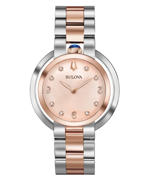 Womens Two-Tone Rose Gold Diamond Rubaiyat | Bulova | Luby