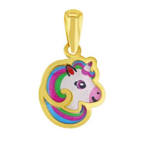 RAINBOW ENAMEL UNICORN PENDANT | Children Collection | Luby
