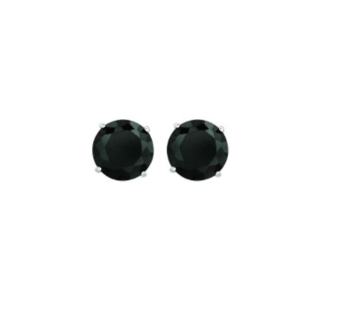 14K Gold 6mm Black CZ Stud Earring | Luby Gold Collection | Luby