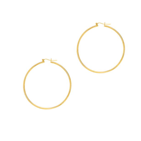 14K Gold 2x55mm Hoops | Luby Gold Collection | Luby