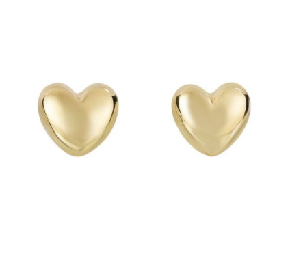 14K Gold Small Polished Heart Post Earring | Luby Gold Collection | Luby