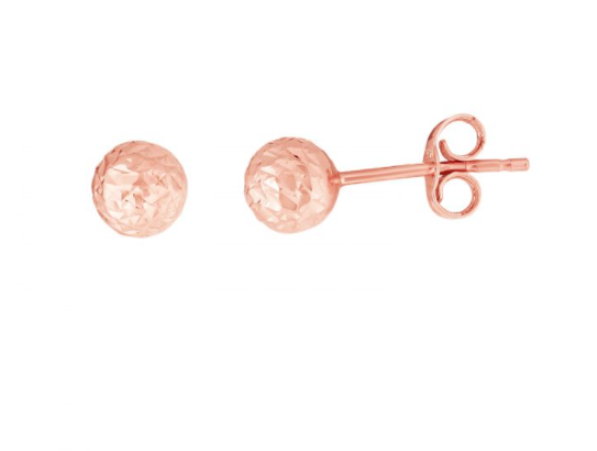 14K Gold 5mm Crystal Cut Post Earring | Luby Gold Collection | Luby