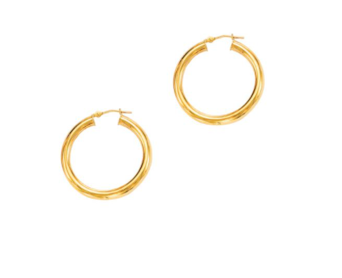14K Gold 4x30mm Hoops | Luby Gold Collection | Luby