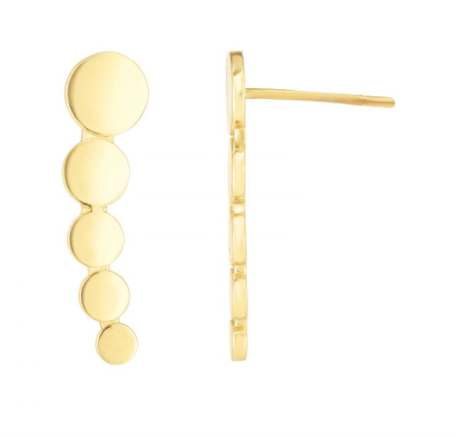 14K Gold Graduated Circles Ear Climber | Luby Gold Collection | Luby