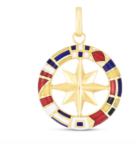 14k Men's Maritime Flag Compass Charm | Luby Gold Collection | Luby