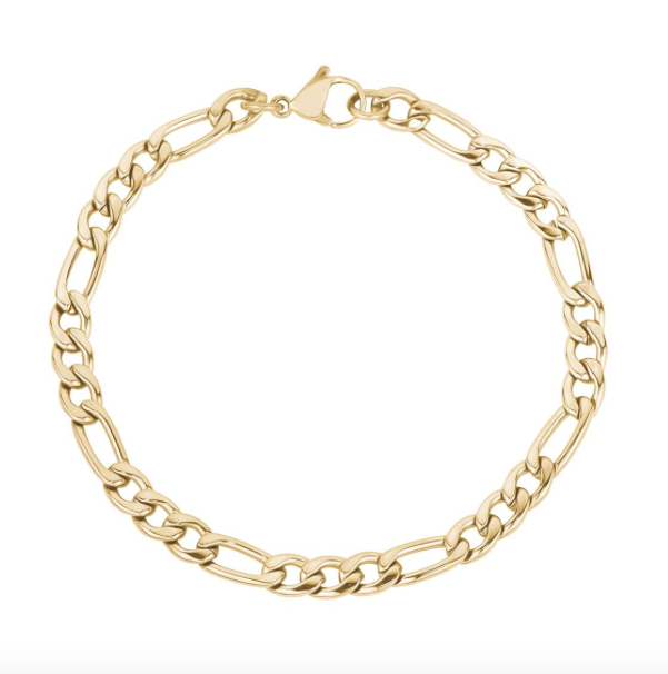 5mm Gold Figaro Link Bracelet | ARZ Steel | Luby