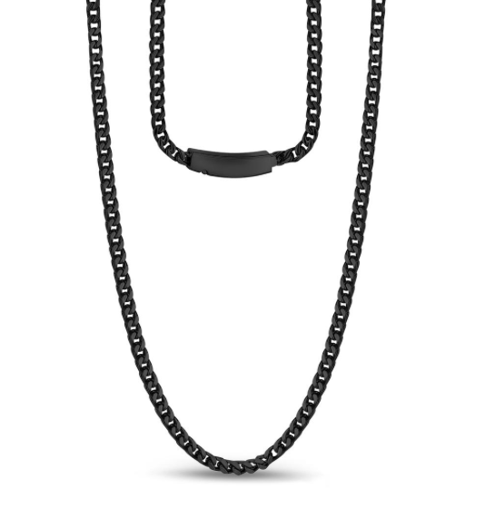 3mm Black Franco Link Necklace | ARZ Steel | Luby