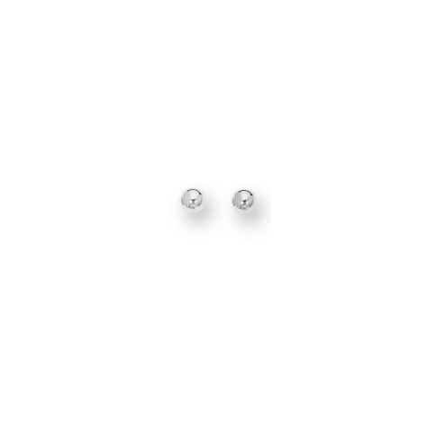 14K White Gold Polished 3mm Post Earring | Luby Gold Collection | Luby