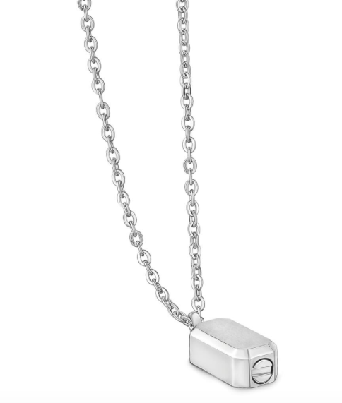 Small Dog Tag for Ashes W/ 24" Chain | ARZ Steel | Luby