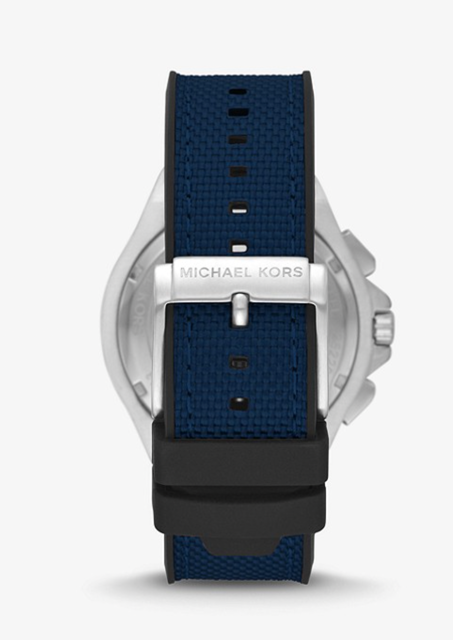 Oversized Lennox Silver-Tone Watch | Michael Kors | Luby