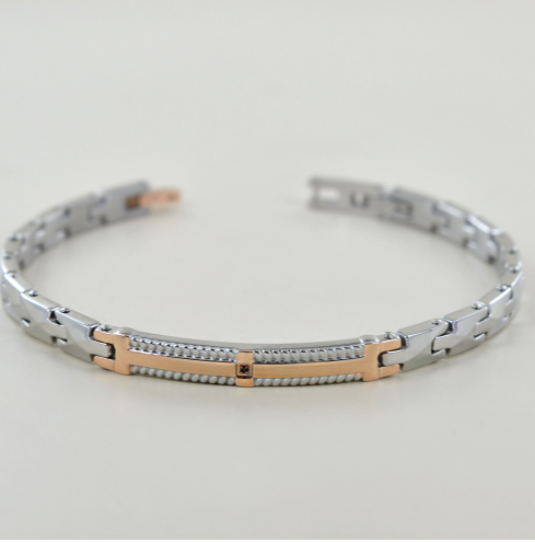 Stainless Steel With Rose Gold Accent Bracelet | Zancan | Luby