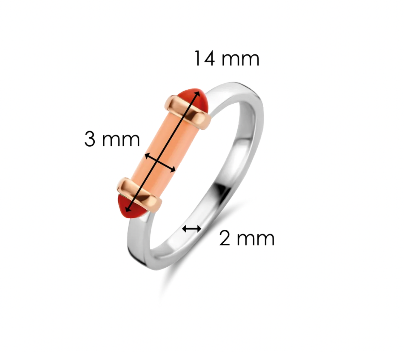 Ti Sento Milano Coral Pink Stick Ring | Ti Sento Milano | Luby