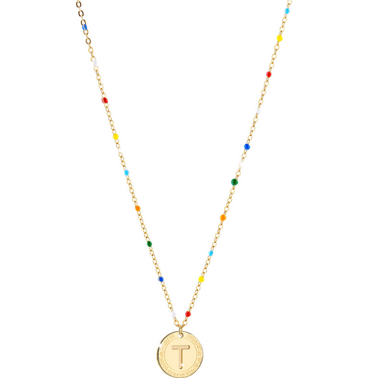 My Name Necklace With Multicolor Enamel | Rebecca | Luby