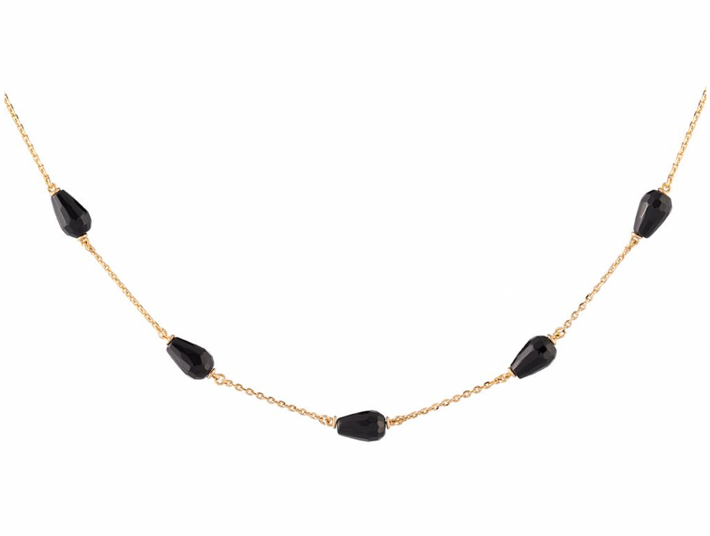 Tulip Five Black Stones Necklace | Rebecca | Luby