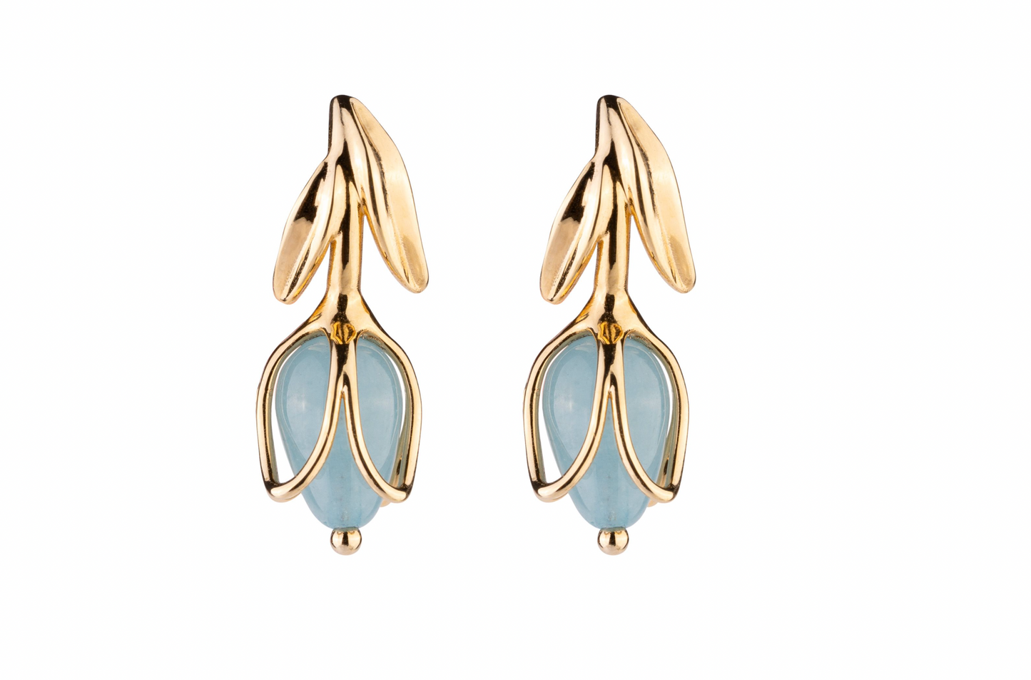 Tulipe Turquoise Stone Earrings | Rebecca | Luby