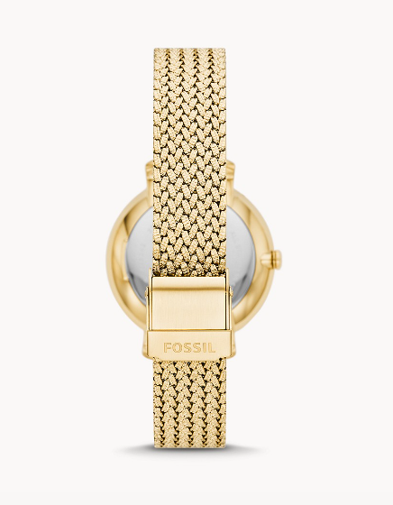 Jacqueline Three-Hand Date Gold-Tone Stainless Steel Watch | Fossil | Luby