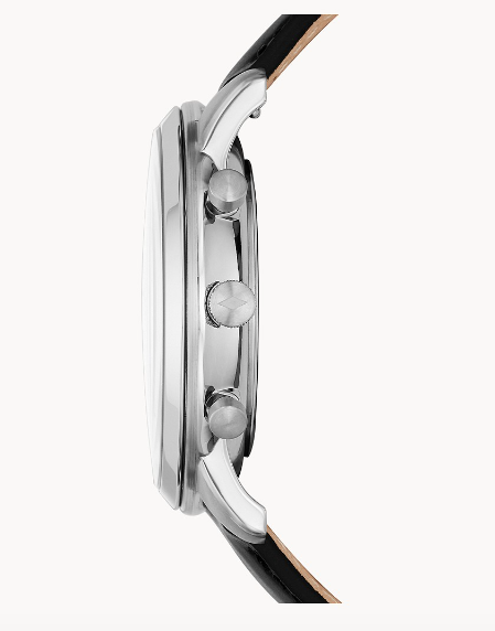 Neutra Chronograph Black Leather Watch | Fossil | Luby