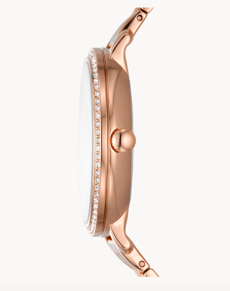 Jacqueline Sun Moon Multifunction Rose Gold-Tone Stainless Steel Watch | Fossil | Luby